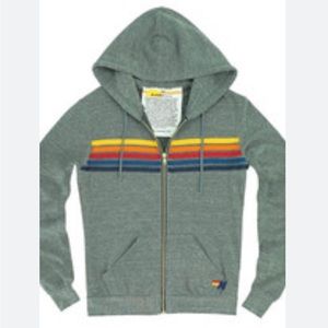 Aviator Nation 5 Stripe Blue Hoodie Kids Size 14